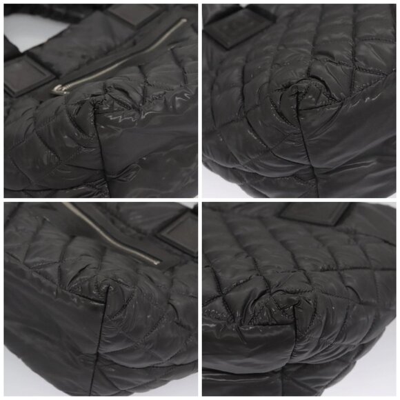 CHANEL Cococoon Hand Bag Nylon Black Silver CC - Picture 16 of 16